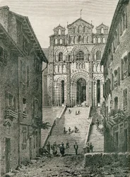 Kathedrale von Le Puy, Le Puy-en-Velay, Auvergne, im 19. Jahrhundert, aus 